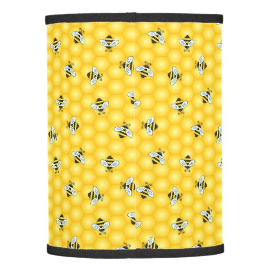 Bumble Bee and Honeycomb Pattern Lamp Shade (Back)