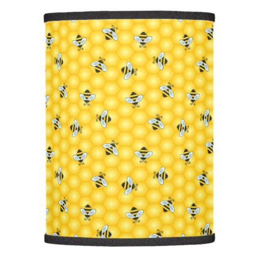 Bumble Bee and Honeycomb Pattern Lamp Shade (Front)