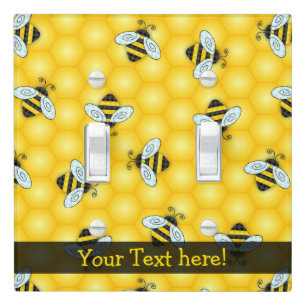 Bumble Bee and Honeycomb Pattern Light Switch Cover