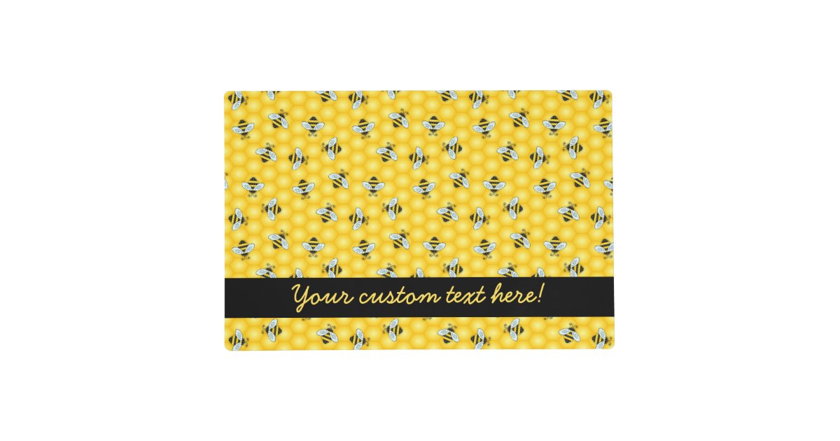 Bumble Bee and Pattern Placemat Zazzle