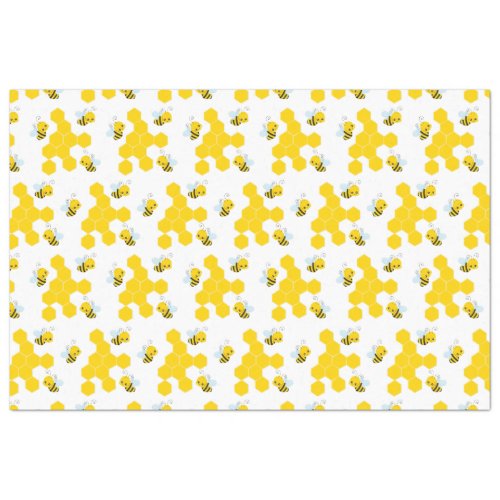 Bumble Bee and Honeycomb Pattern Tissue Paper