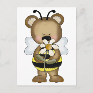 Bumble Bee Baby Bear Postcard