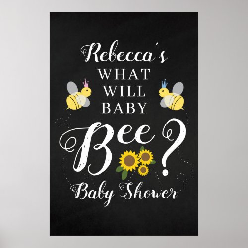 Bumble Bee Baby Gender Reveal Poster