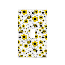 Bumble Bee Baby Girl Nursery Room Yellow Floral Light Switch Cover
