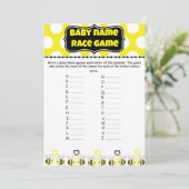 Bumble Bee Baby Name Race - Baby Shower Game (Standing Front)