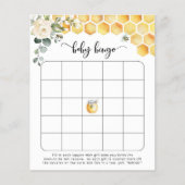Bumble bee baby shower bingo. Bee baby bingo game (Front)