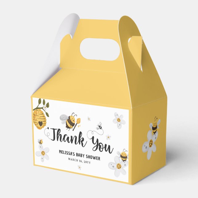 Bumble Bee Baby Shower Favor Boxes (Front Side)