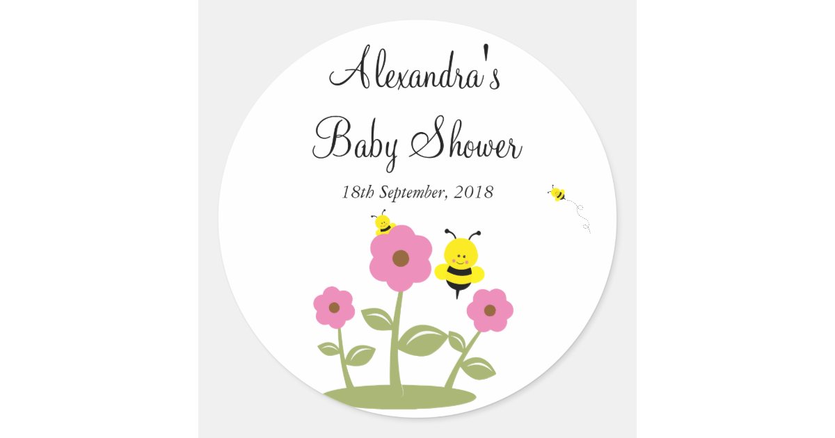Bumble Bee Baby Shower Favor Stickers Zazzle Com