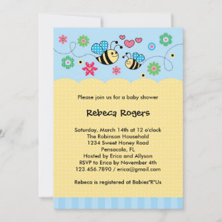 Bumble Bee Baby Shower Invitation