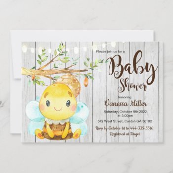 Bumble Bee Baby Shower Invitation by SugSpc_Invitations at Zazzle