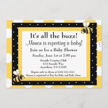Bumble Bee Baby Shower Invitation by mybabytee at Zazzle