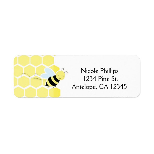 Bumble Bee Baby Shower Invitation Address Labels (Front)