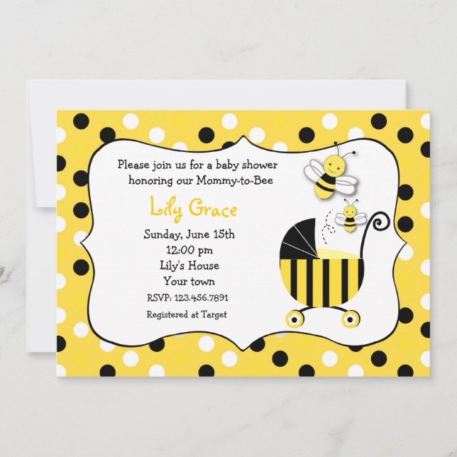 Bumble Bee Baby Shower Invitations (Front)