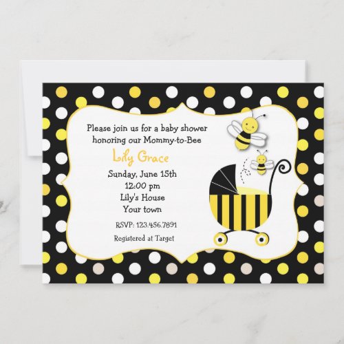 Bumble Bee Baby Shower Invitations