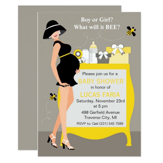 Bumble Bee Baby Shower Invitations Gender Reveal
