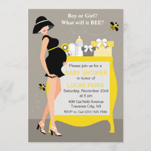 Bumble Bee Baby Shower Invitations Gender Reveal