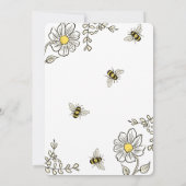 Bumble Bee Baby Shower Invitations | Yellow Floral (Back)