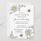Bumble Bee Baby Shower Invitations | Yellow Floral