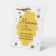 Bumble Bee Baby Shower Mimosa Bear Sign