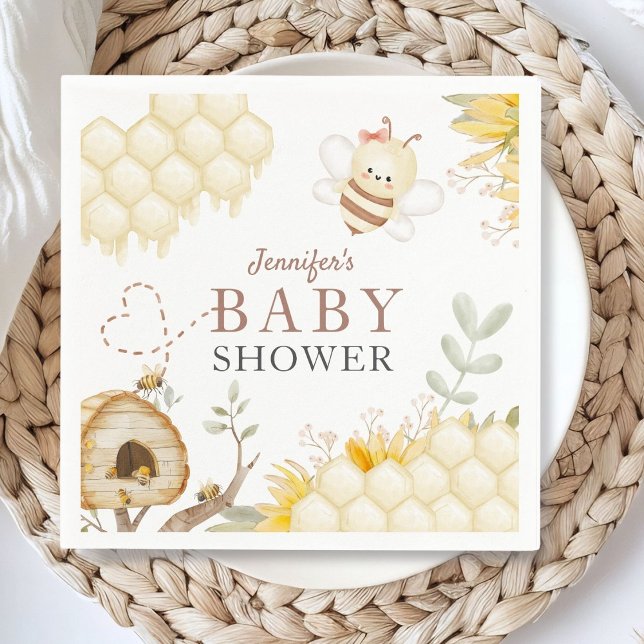 Bumble Bee Baby Shower Paper Napkins (Creator Uploaded)