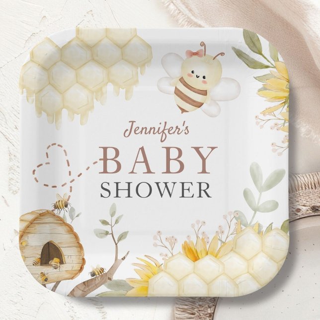 Bumble Bee Baby Shower Paper Plates (Creator Uploaded)