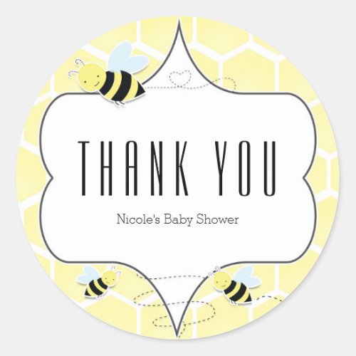 Bumble Bee Baby Shower Party Favor Stickers