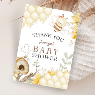 Bumble Bee Baby Shower Thank You Cards