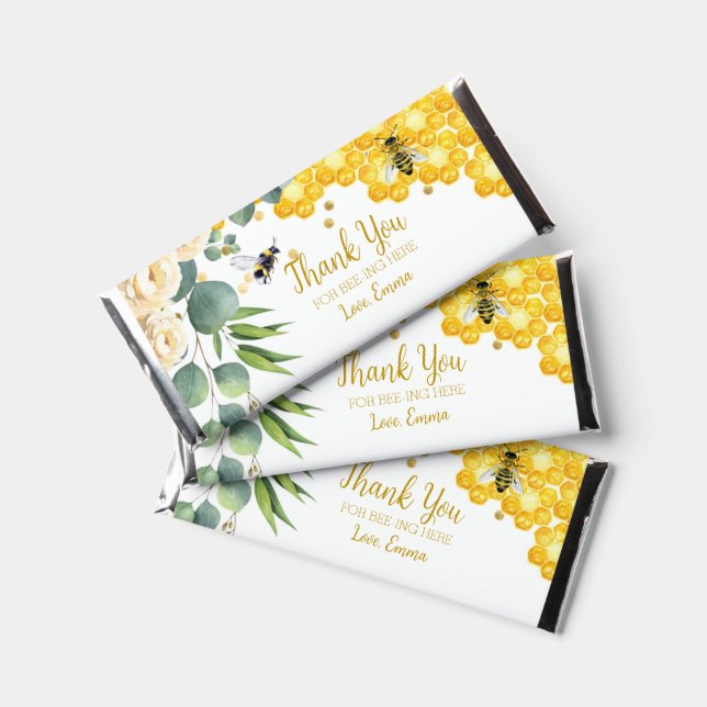 Bumble Bee Baby Shower Thank You Hershey Bar Favor (Front)