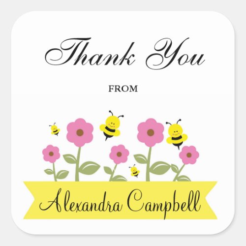 Bumble Bee Baby Shower Thank You Stickers