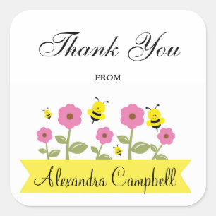 Bumble Bee Baby Shower Thank You Stickers