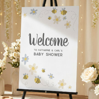 Bumble Bee Baby Shower Welcome Sign