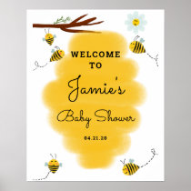Bumble Bee Baby Shower Welcome Sign Poster