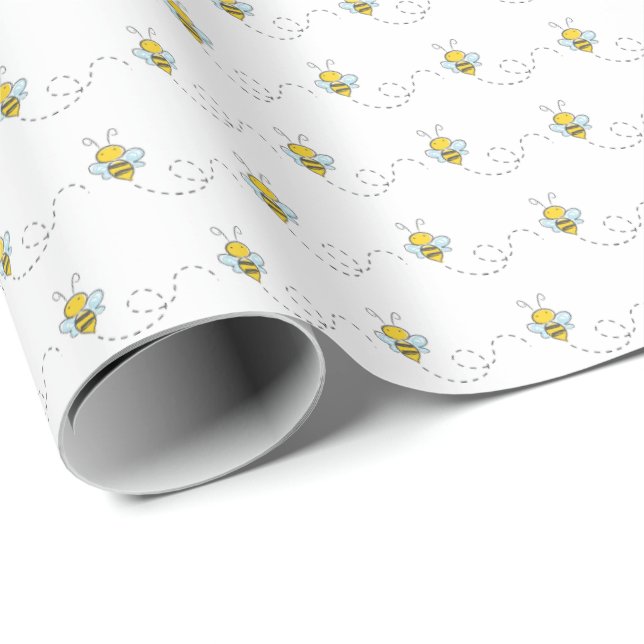 Bumble Bee Baby Shower Wrapping Paper (Roll Corner)