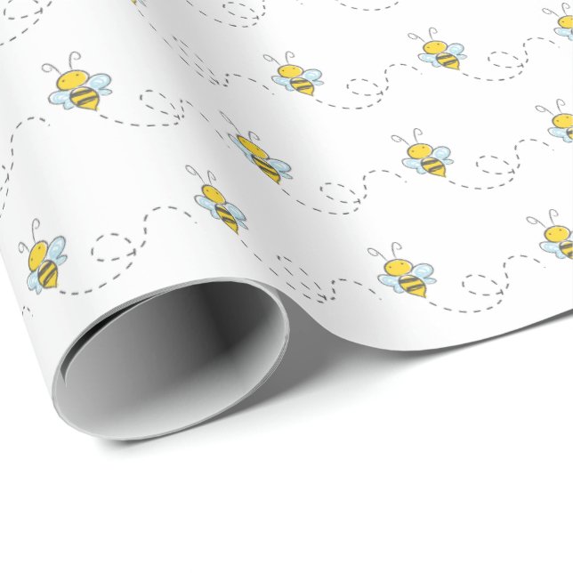 Bumble Bee Baby Shower Wrapping Paper (Roll Corner)