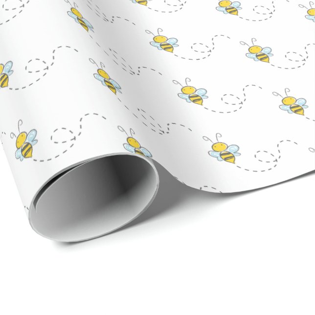 Bumble Bee Baby Shower Wrapping Paper (Roll Corner)