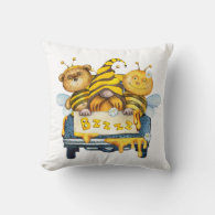 Bumble Bee, Bear and Gnome Baby Throw Pillow
