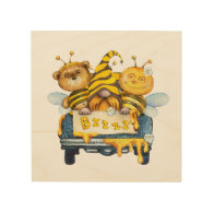 Bumble Bee, Bear and Gnome Baby Wood Art
