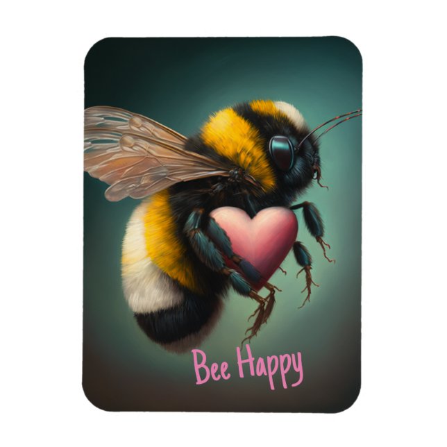 Bumble Bee - Bee Happy - Flexible Magnet (Vertical)