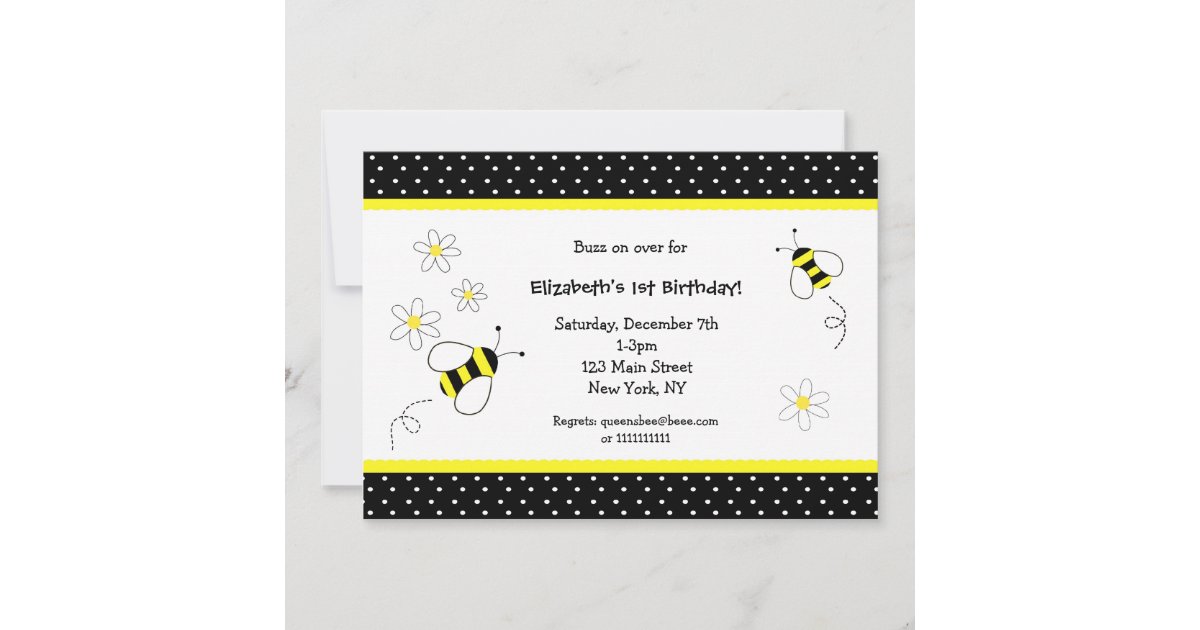 Bumble Bee Birthday invitations | Zazzle