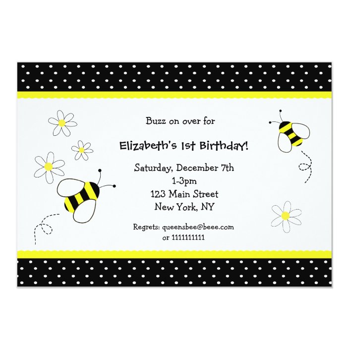 Bumble Bee Birthday invitations | Zazzle.com