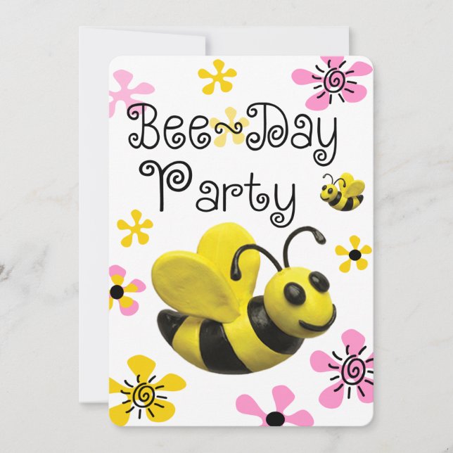 Bumble Bee Birthday Party Invitation (Front)