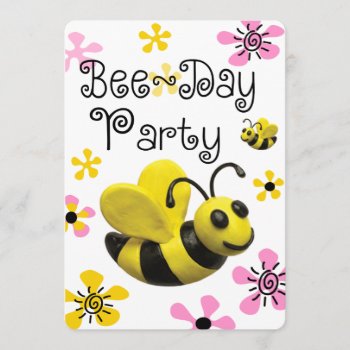 Bumble Bee Birthday Party Invitation by AmyVangsgard at Zazzle