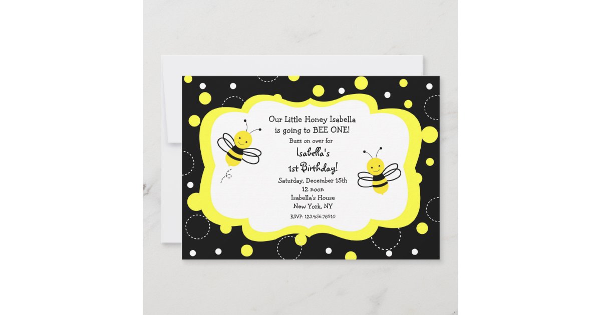 Bumble Bee Birthday Party Invitations Honey | Zazzle