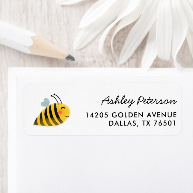 Bumble Bee Birthday Party Label (Insitu)