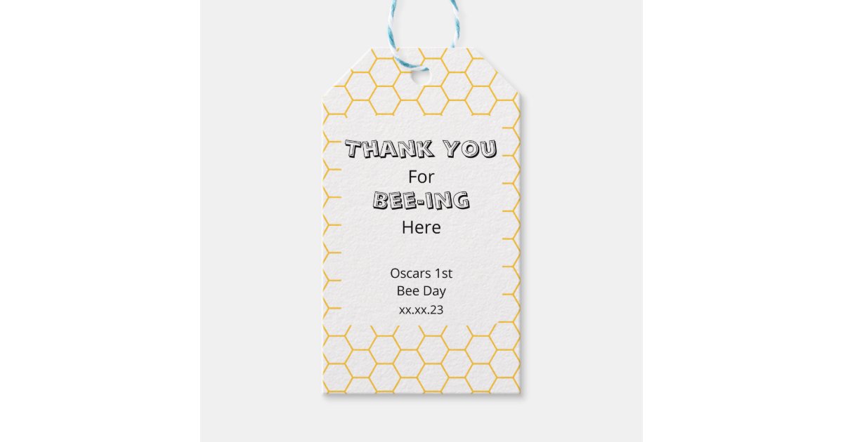 Bumble Bee Birthday Party Thank you Favor Tags | Zazzle
