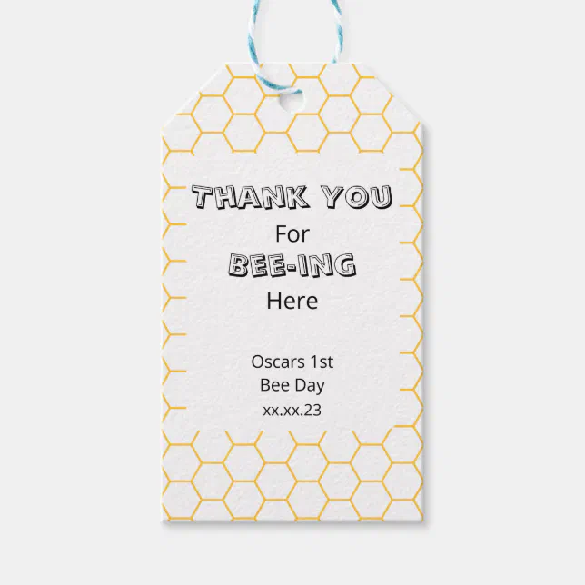 Bumble Bee Birthday Party Thank you Favor Tags | Zazzle