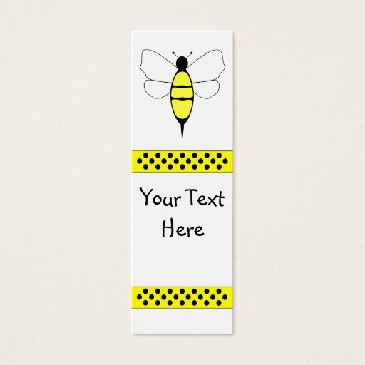 Customizable Bumble Bee Bookmark Business Cards