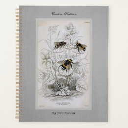 Bumble Bee Botanical on Linen  Planner