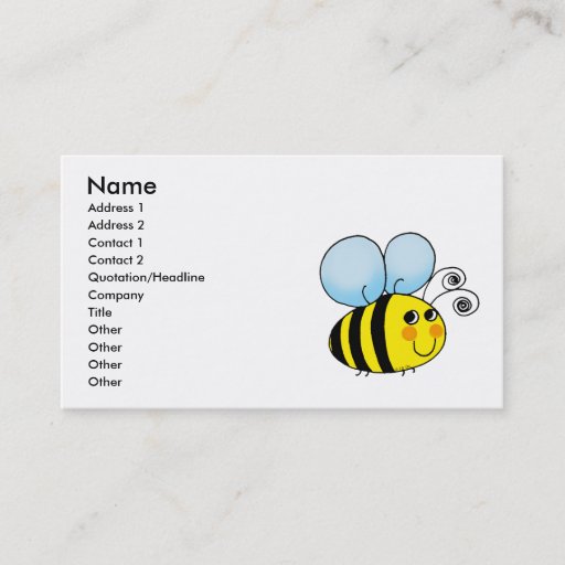 Customizable bumble bee business card templates