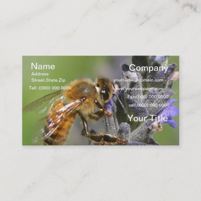 Bumble Bee Business card green (Front)